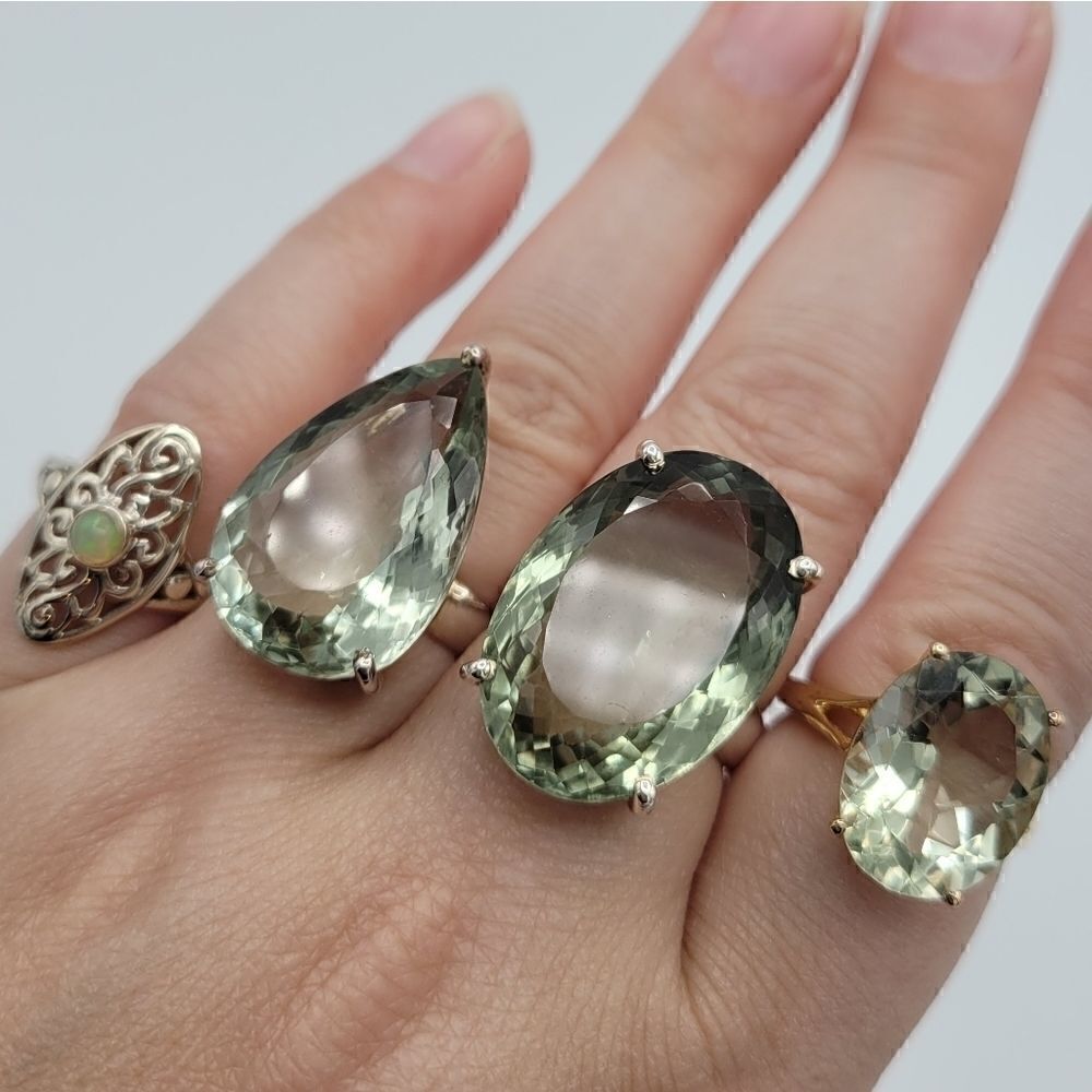 925 Green Amethyst oval